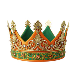 Orange and Green Royal Crown transparent background