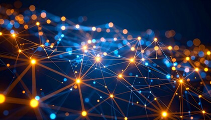 Abstract network of glowing points and lines (1)