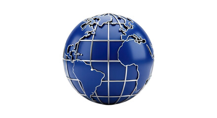 Detailed blue globe map illustration