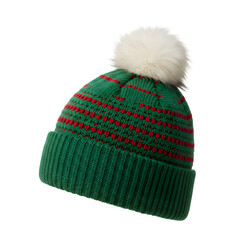 Green Knit Beanie with Pom Pom transparent background