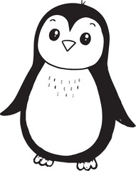 Fototapeta premium Penguin vector black and white Illustration Artwork