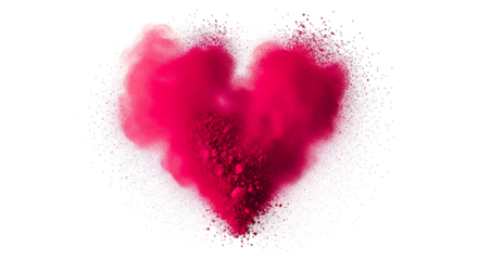 Abstract Heart Shape Made of Pink Powder on Black Background for Valentine s Day and Love Concepts