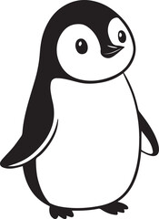 Obraz premium Penguin vector black and white Illustration Artwork
