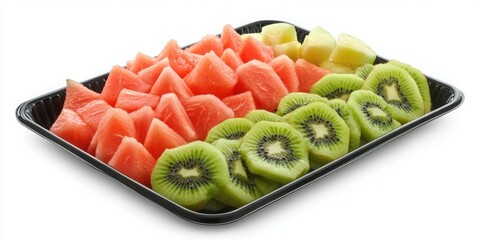 Freshly Cut Fruit Platter with Watermelon Honeydew and Kiwi Slices