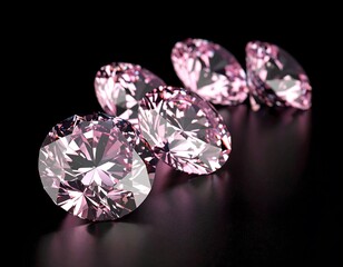 Pink diamonds on black background