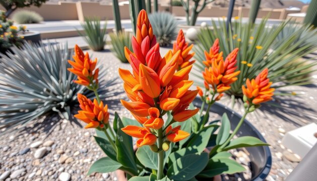 a wide angle shot of the flame acanthus (anisacanthus quadrifidus), taken with a 24 70mm lens, f/4 aperture, iso 400
