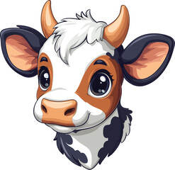 Cute Cow Head for Logo or Badge