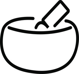 Mortar and pestle vector icon illustration for pharmacy herbal medicine and cooking ingredients design