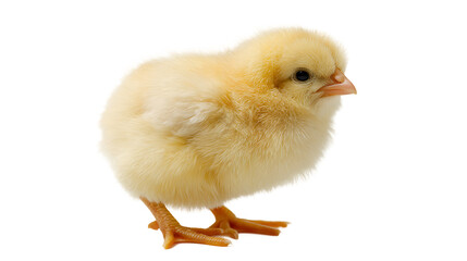 Obraz premium Cute Small Chick Standing on White Background Easter Decoration Farm Animal Baby