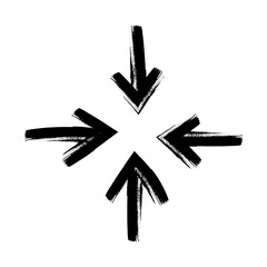 Arrows in grunge style set, Hand drawn Arrows, doodle decorative direction pointers element design collection