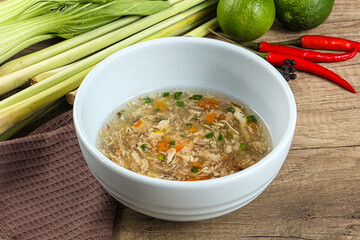 Asian gourmet crab soup with spices