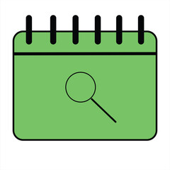 Colorful Calendar icon. Highlighted day on the calendar. Flat vector illustration for copy space.