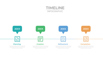 business rounded infographic template. colorful diagram, timeline