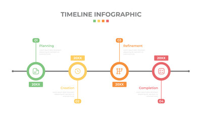 business rounded infographic template. colorful diagram, timeline