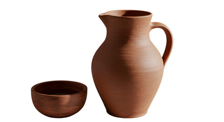 Terracotta jug and bowl