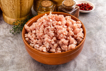 Homemade Raw pork minced meat