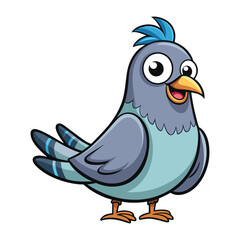 Obraz premium Cute cartoon pigeon bird illustration