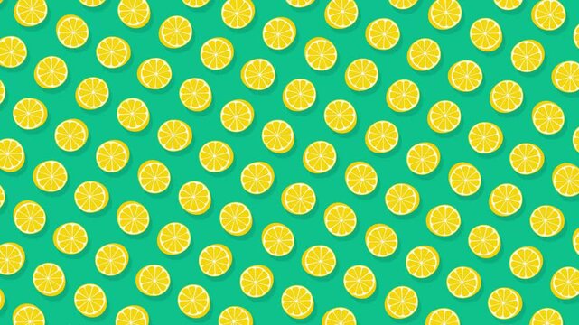 lemon fruit pattern loop animation background