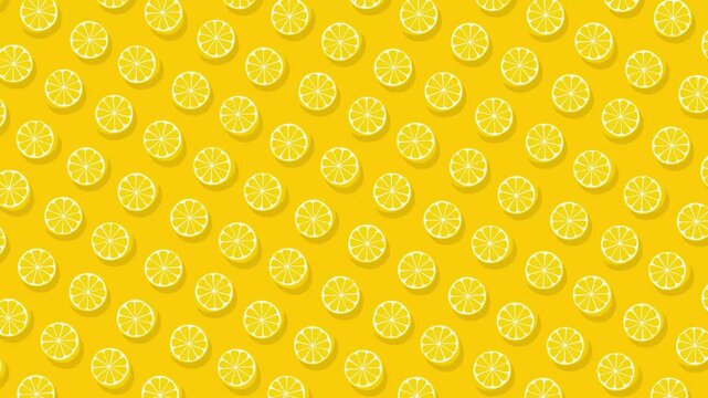 fresh lemon pattern loop animation background