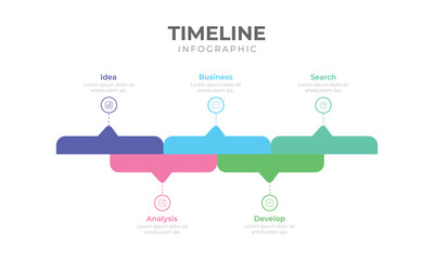 Business step timeline infographic arrow template. element timeline diagram calendar, vector infographics