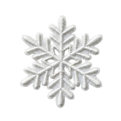 Embroidered White Snowflake Design transparent background