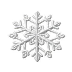 Intricate White Snowflake Design transparent background