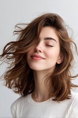 Fototapeta premium Joyful expression radiates positivity, capturing essence of care