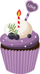 블루베리 크림 컵케이크