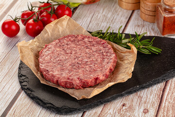 Raw beef cutlet for burger