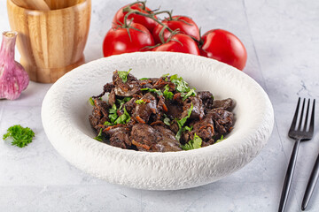 Roasted chicken liver with green onion