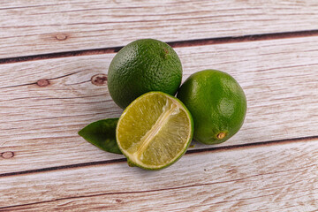 Ripe green sour lime citrus