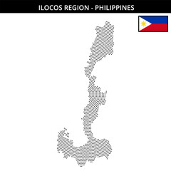 Small circular dotted map of ilocos-region in Philippines