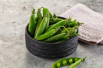 Ripe swwet organic green peas