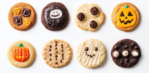 Obraz premium Enjoy Halloween Cookies with Various Designs for Party and Theme Dessert