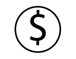 dollar sign icon dollar sign black and white simple 
   vector minimalist geometric