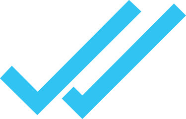 blue check mark on white background simple clean minimalist bright blue check mark bold graphic lines flat design