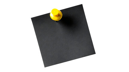 Dark Notepad with Yellow Pin on a PNG Transparent Background Isolated Image
