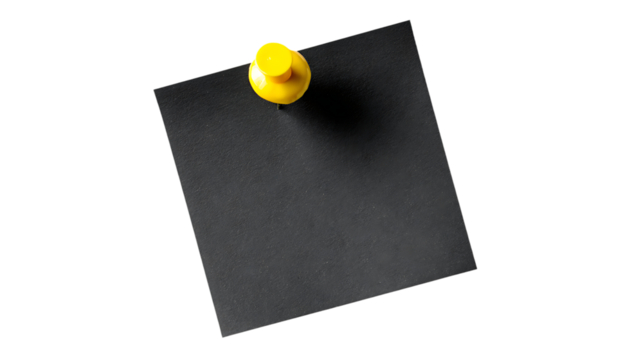 Dark Notepad with Yellow Pin on a PNG Transparent Background Isolated Image