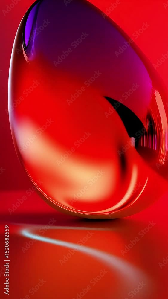 Poster abstract red form dynamic motion study