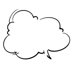 シンプルなペンの手書き吹き出し ベクター黒