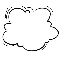 シンプルなペンの手書き吹き出し ベクター黒