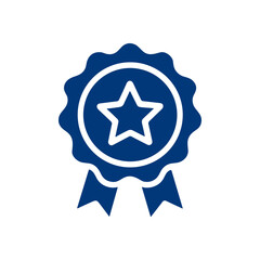 Award rosette excellence symbol with star icon illustration element