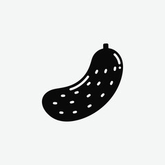 Download a clean and detailed cucumber vector silhouette. Perfect for farm logos, organic food packaging, botanical illustrations, garden designs, and healthy eating graphics. Scalable and easy to use