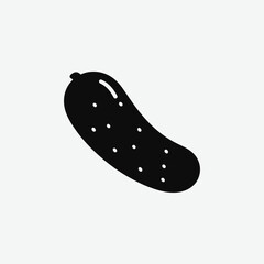 Download a clean and detailed cucumber vector silhouette. Perfect for farm logos, organic food packaging, botanical illustrations, garden designs, and healthy eating graphics. Scalable and easy to use