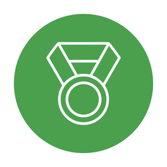 Green circle showcases a white medal icon illustration element