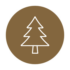 Obraz premium Minimalist tree icon in earthy circle icon illustration element