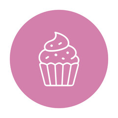 Pink cupcake delight icon sticker icon illustration element