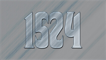3D Glass effect number design of 1524, glassy background.