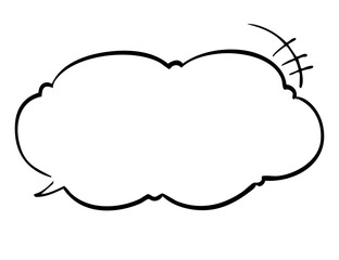 シンプルなペンの手書き吹き出し ベクター黒