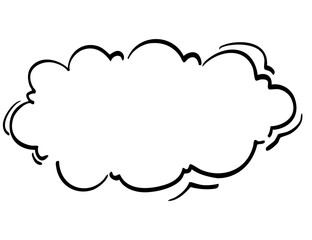 シンプルなペンの手書き吹き出し ベクター黒